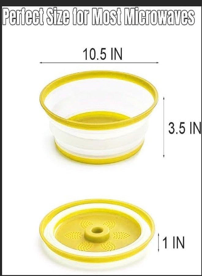EZYHOME Microwave Splatter Cover, Collapsible and Reusable Food Cover, Ventilated Foldable Microwave Splash Proof Dining Plate Cover, Multi-Purpose Colander Kitchen Gadget Dishwasher-Safe - Image 4